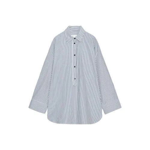 ZARA ZW Series Белый Морской Синий Женские Рубашки