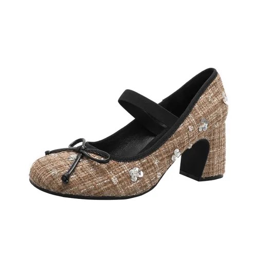 Varib Грубый каблук Мэри Джейн туфли 7 см Женские