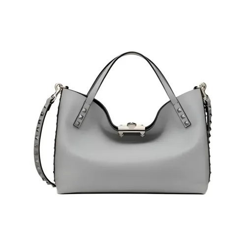 Valentino GARAVANIRockstud Рельефная Телячья Кожа Сумка через плечо Сумка Маленькая Женская Серого цвета