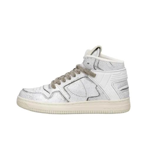 PHILIPPE MODEL LA Grande Теннис Устойчивые к истиранию MID Топ Скейтбординг Кроссовки Женские Белые