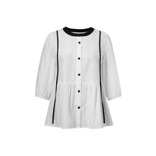 MSSHE Чисто белый Женские Рубашки