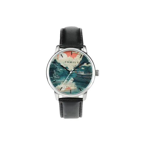TOMILS Country Style Series Кварцевый механизм Коровья кожа Ремешок Часы Унисекс Многоцветный Циферблат
