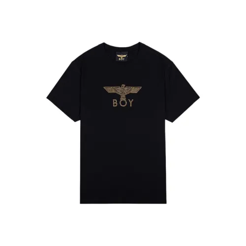 Boy London Черный с Золотым Принт Унисекс T-Рубашки