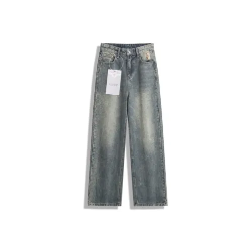 VPDP Винтажные синие унисекс джинсы