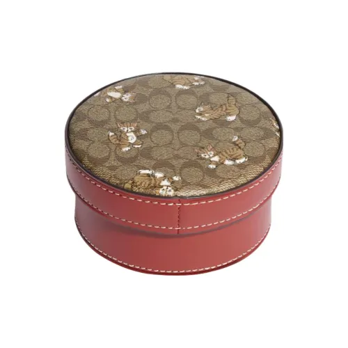 COACH ICONIC Холст с покрытием и гладкая кожа кошелек для монет макияж чехол мини женский хаки