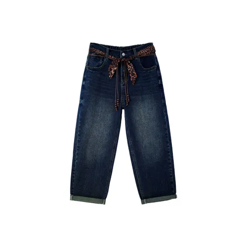 YUNFEIXIU Джинсы Fashion Casual Большой размер Уменьшение Свободный крой Универсальный Anti Aging Элегантность AUTUMN Женские