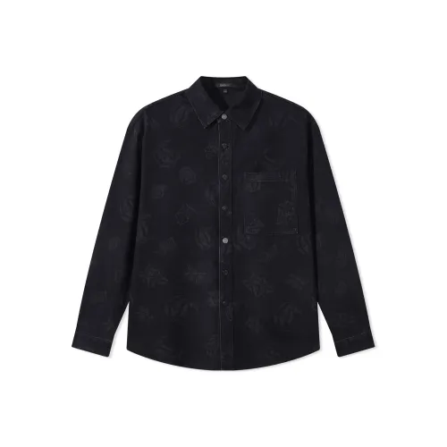 Cabbeen Loose Fit Индивидуальный — Углерод Черный 01 Мужские Рубашки