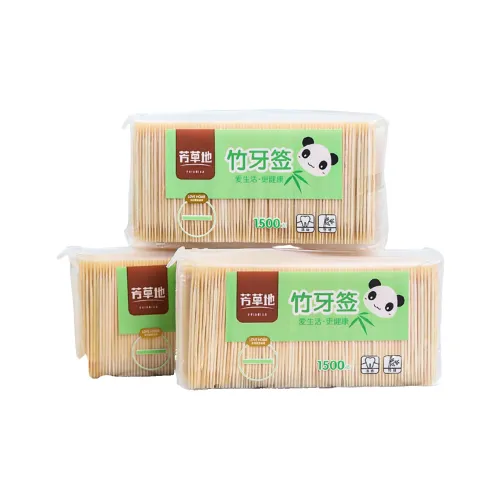 Herbs Одноразовые Бамбуковые Зубочистки с Сумкой для покупок Family Economy Пачка