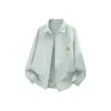 [Оксфорд, дружественный к коже, износостойкий] Зеленый с белыми полосами (Логотип на груди Bonfire Story)