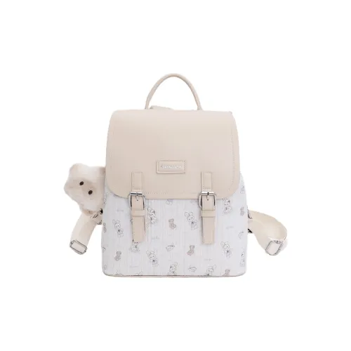 Meow In The Grass ПУ (полиуретан) Рюкзак Женские Бежевый
