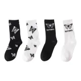 4 шт] Полностью Бабочка Черный Белый + 1 шт Бабочка Черный Белый