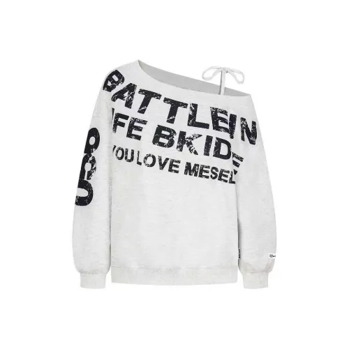 ACJL Асимметричный топ Off плечо Свитшот Женский Loose Горячая девушка Топ Женский