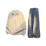 Абрикос + Винтажный синий