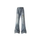 Винтажный синий лотос бабочка