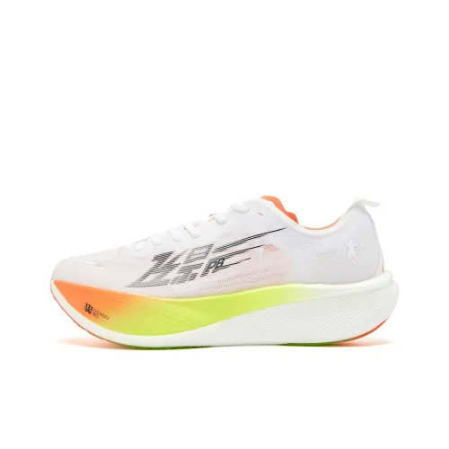 QIAODAN Амортизаторы Shock Slip-resistant Abrasion-resistant Низкий Топ Повседневные Беговые кроссовки Мужские Белый Солнечный Оранжевый