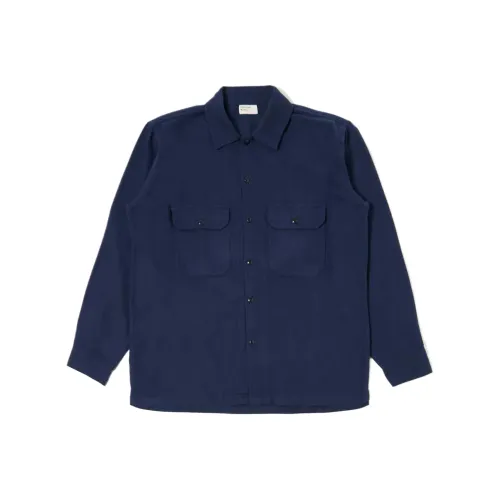 Universal Works Blue Unisex Shirts Универсал Воркс Синие Унисекс Рубашки