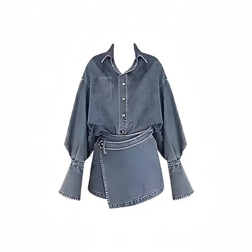 Cozy Home Синий комплект женский с юбкой