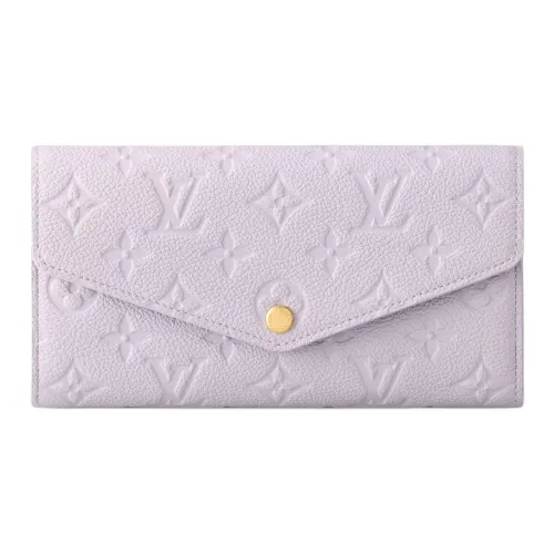 LOUIS VUITTON Sarah Monogram Empreinte Кожа Кошелек Женские Туманно-фиолетовый Сиреневый