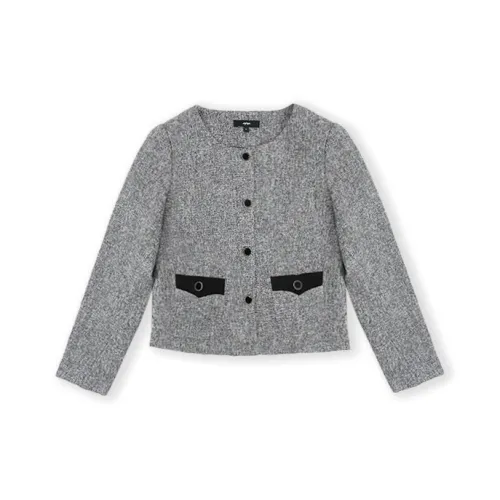 MJ STYLE Серый Вереск Женское Короткое Пальто