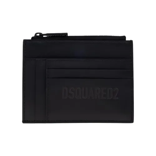 DSQUARED 2 Телячья кожа Держатель для карт Мужской Черный