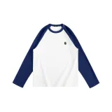 [100% cotton Color Block Raglan] Темно-синий
