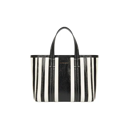 Balenciaga Sheepskin Tote Bag Shopping Bag Handbag Crossbody Bag Women's Black White Баленсиага Овчина Тоут Сумка Сумка для покупок Ручная сумка Сумка через плечо Женская Черно-Белая