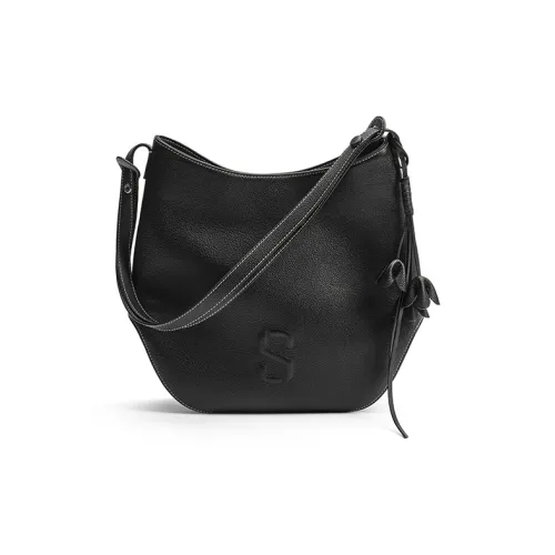 Simedin Коровья кожа Одно плечо Через плечо Большой Глубокий черный Шоколадно-коричневый