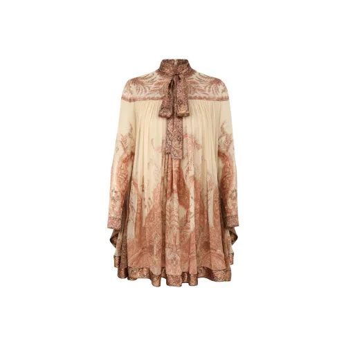 Zimmermann FW25 Длинное платье с длинными рукавами женское