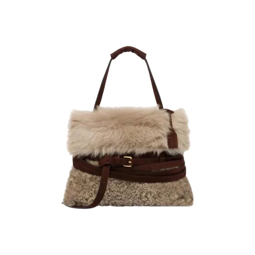 MOSCHINO Sheepskin Bag Women's Sand Beige