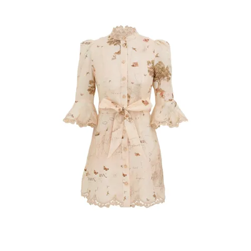 Zimmermann FW25 Длинное платье с длинными рукавами женское