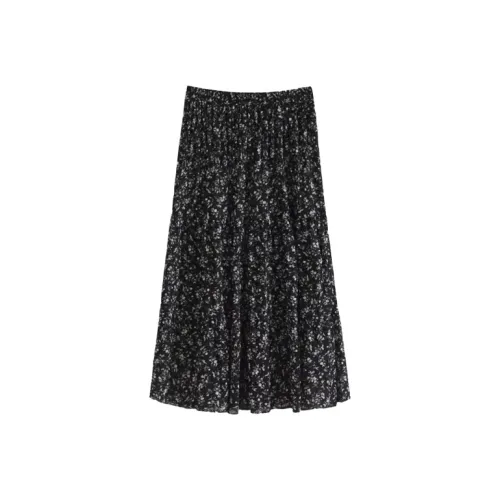 Aghr Черные Женские Повседневные Длинные Юбки