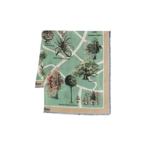 MaxMara Чистая шерсть Вязаные шарфы Женские Синий Зеленый