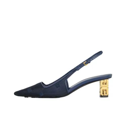 Givenchy G Cube 4G Квадратный каблук Высокие каблуки 5 см Женские Синий