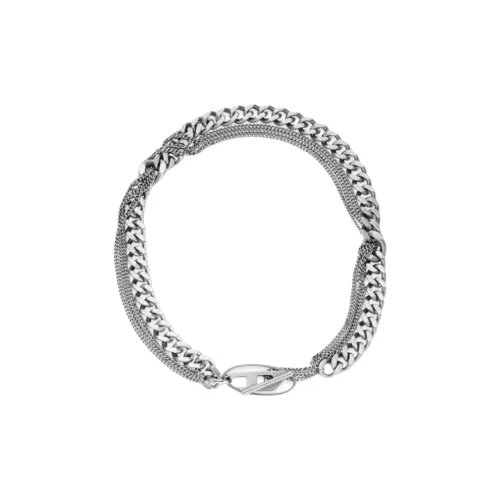 DIESEL Драгоценный камень Нержавеющая сталь Ожерелья Унисекс Серебряный