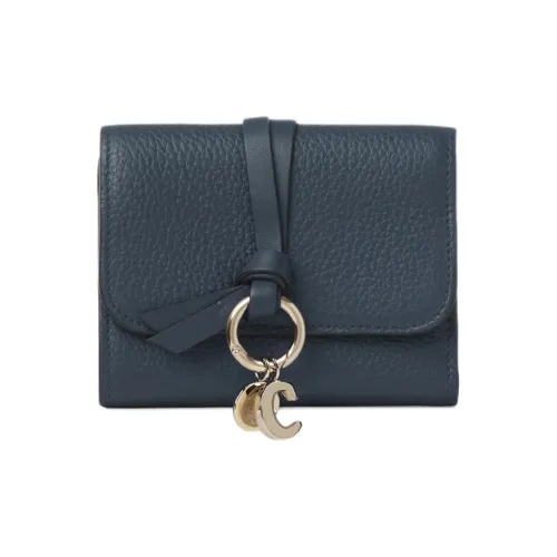 Chloe Alphabet Телячья кожа Кошелек Маленький Женские TAPESTRY Синий