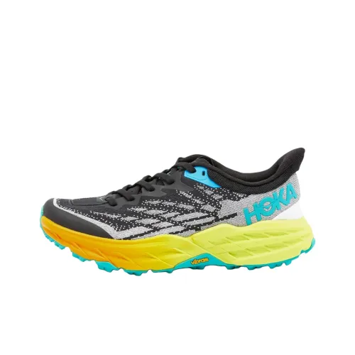 HOKA ONE ONE Speedgoat 5 Устойчивый к истиранию Дышащий Низкий Топ 1 Женский Черный Желтый