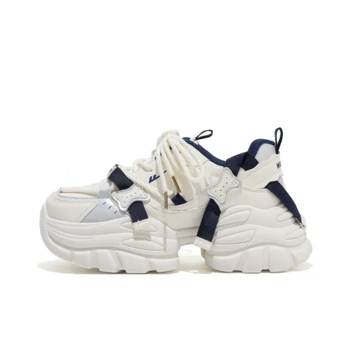 Warrior Дышащий Легкий Увеличение Высоты Низкий Топ Кроссовки с Толстой Подошвой Женские