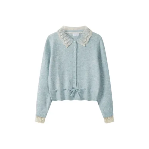 IUNOP Весенний Осенний Lazy High-End Кардиган с Кружевным Верхом Женские