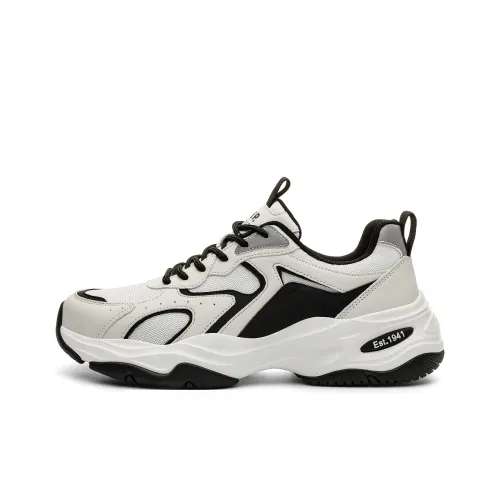 JEEP SPIRIT Амортизация Устойчивый к истиранию Легкий Мужские массивные кроссовки Полярный белый