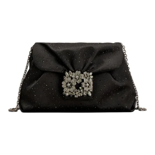 Roger Vivier Сатин Одно плечо Клатч Мини Женский Черный
