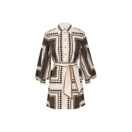 Zimmermann FW25 Длинное платье с длинными рукавами женское