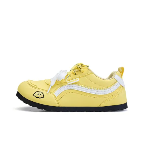 Warrior Покрытие Oтскок Устойчивый к истиранию Легкий Низкий Топ Корейский стиль Активная Повседневная обувь Женская Желтый Белый