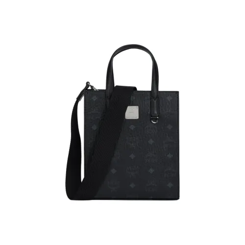 MCM Klassik Visetos Кожа Тоут Сумка Сумка для покупок Сумка через плечо Сумка мини унисекс черная