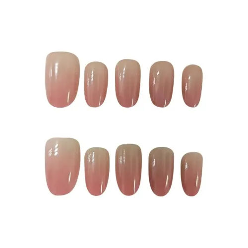T Z Нюдовый Розовый Роскошь Элегантность Однотонный False Nail Овал Укороченный Ледяной Прозрачный Градиентный Румяна Стейн Флешинг