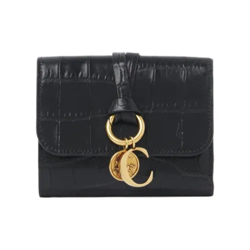 Chloe Alphabet Телячья кожа Кошелек Женские Черный