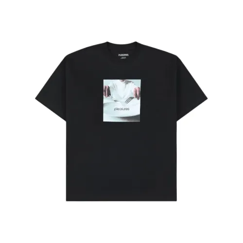 PLEASURES FW25 Черный Унисекс T-рубашки