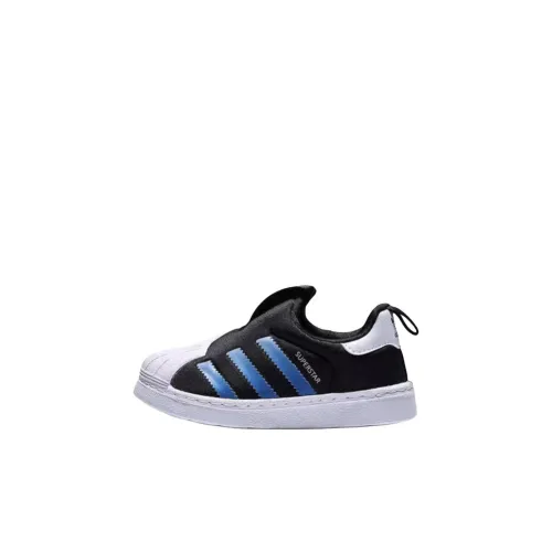 Adidas Originals SUPERSTAR LOW Топ Обувь для малышей Черный Синий Infant и Toddler