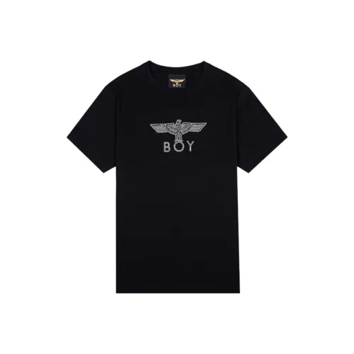 Boy London Черный с Серебряным Принт Унисекс T-Рубашки