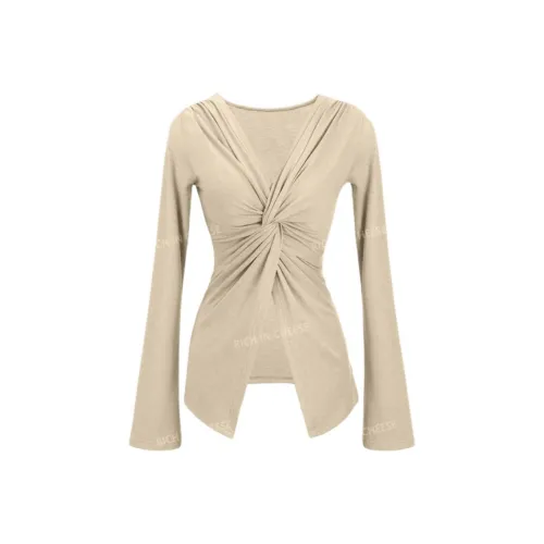 RICH IN CHEESE Молочно-чайный Топ Женские T Рубашки