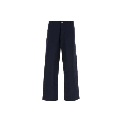 EMPORIO ARMANI ASV Capsule Organic Gabardine Chino Casual Pants Men's Navy Blue